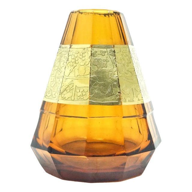 Art Deco Czechoslovakian Vase from Moser, 1950s For Sale