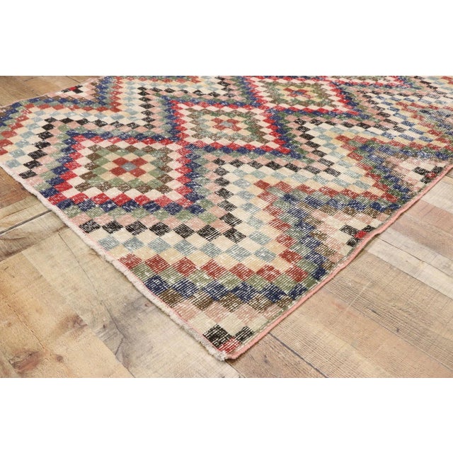 Textile Vintage Turkish Sivas Rug, 04'05 X 05'10 For Sale - Image 7 of 10