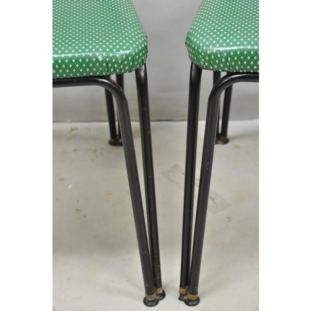 Vintage Daystrom Mid Century Modern Black Metal Kitchen Dining Chairs, Set of 6 For Sale - Image 9 of 18