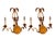 2000 - 2009 Pair of Vintage Hollywood Regency Gilt Metal 3-Light Sconces For Sale - Image 5 of 12