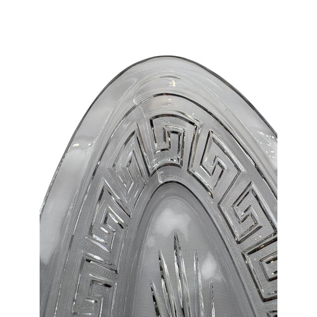 Mid 20th Century A.h. Heisey Greek Key Pattern Glass Celery Tray For Sale - Image 13 of 14