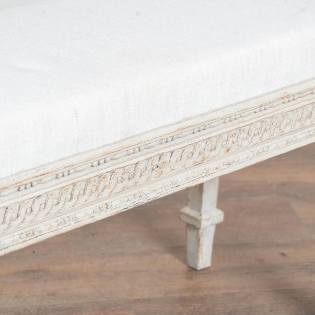 White Early 19th Century Swedish Gustavian White Small Bench For Sale - Image 8 of 12