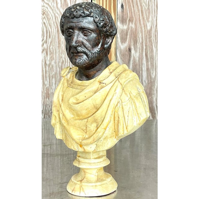 Vintage Boho Hand Painted Bust of Man For Sale - Image 4 of 7