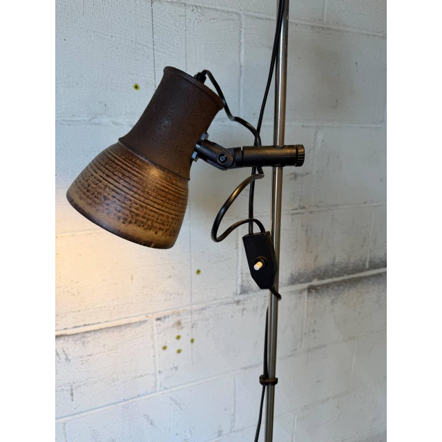 Brown Ceramic Floor Lamp With Dual Shades Danish Mid-Century Modern 1960s For Sale - Image 8 of 11