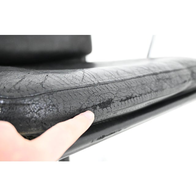 Soft Pad Chair in Black Leather by Charles & Ray Eames for Vitra, 1970s For Sale - Image 10 of 11