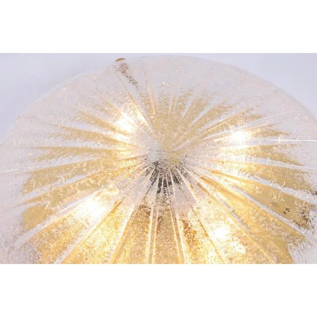 Gold Round Murano Amber Sunburst Flush Mount from Hillebrand, Germany, 1970s For Sale - Image 8 of 13