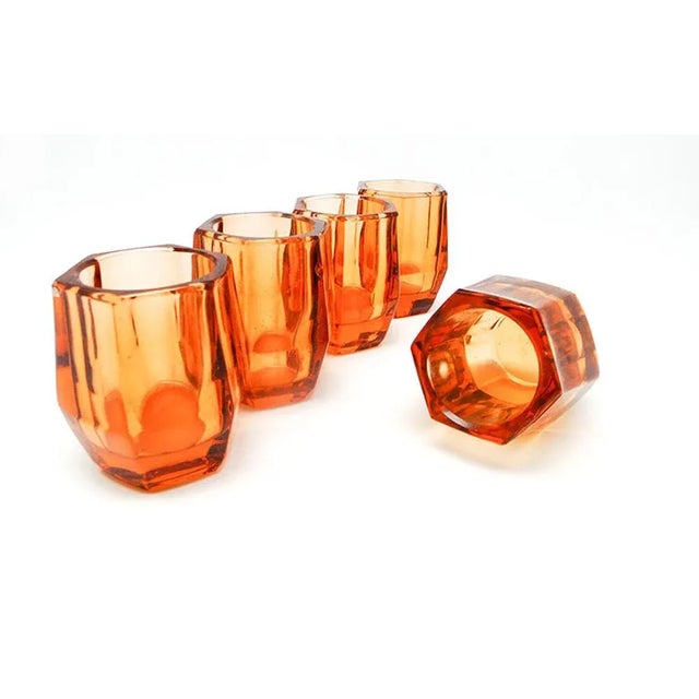 Red Art Deco Vodka Shots, 1930s, Set of 5 For Sale - Image 8 of 10