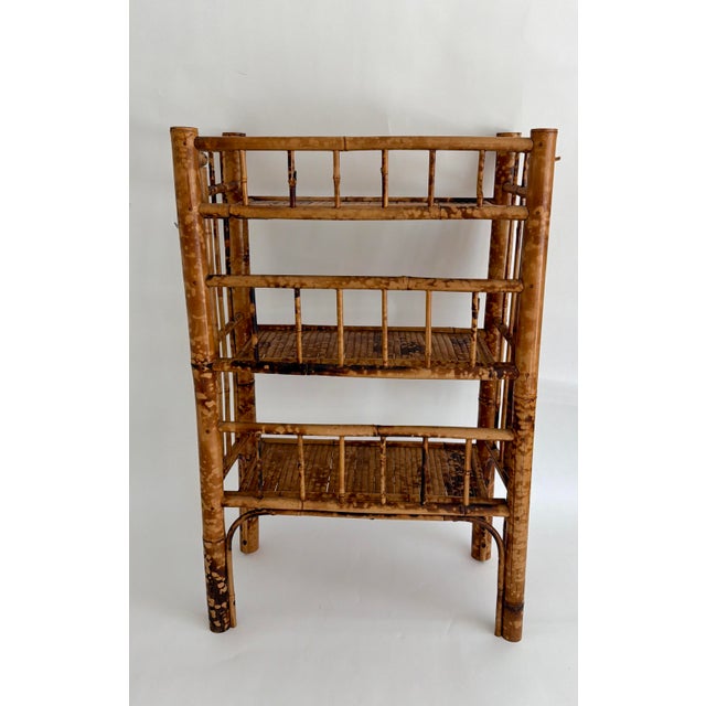 1970s Tortoiseshell Bamboo Folding Etegere For Sale In Los Angeles - Image 6 of 10