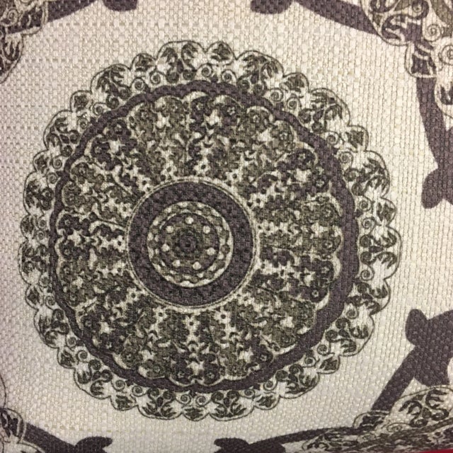 Abstract Printed Woven Pillow With New Insert For Sale - Image 3 of 9