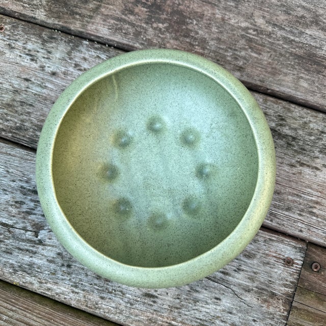 Green Haeger Round Ceramic Planter For Sale - Image 9 of 9