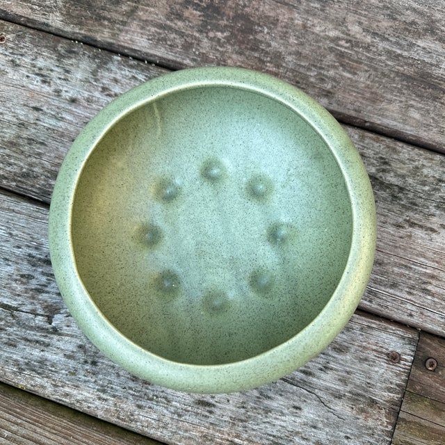 Vintage Green Haeger Round Ceramic Planter For Sale - Image 9 of 9