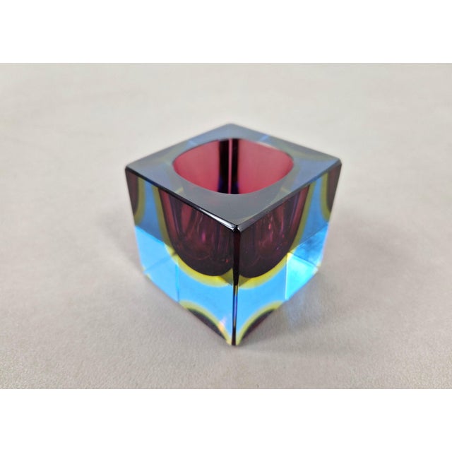 Murano Sommerso Glass Cube by Flavio Poli, 1960s For Sale - Image 6 of 12