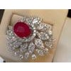 2 Carat Natural Oval Ruby and 2.5 Carat Diamond 18 Karat White Gold Ring S 5.75 For Sale - Image 16 of 18