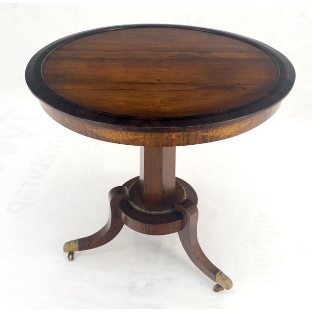 Antique c1880s Round Tripod Base Rosewood Lamp Side Table Stand MINT! For Sale - Image 12 of 12