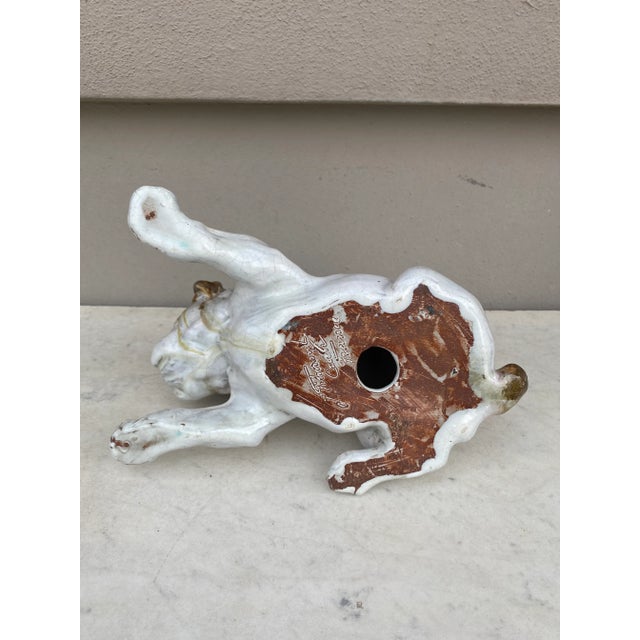 Terracotta Majolica Bulldog Bavent Filmont, Circa 1900 For Sale In Austin - Image 6 of 8