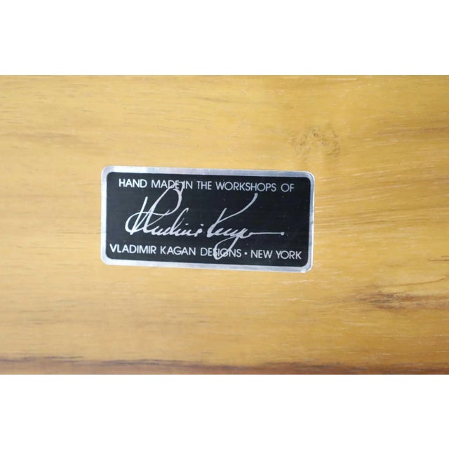 Vladimir Kagan Kidney Desk With Credenza in Tawi Wood For Sale - Image 14 of 14