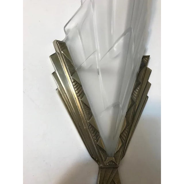 Early 20th Century French Art Deco Wall Sconces Signed by Degue - a Pair For Sale - Image 5 of 10