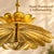 Handmade Brass Flower Ceiling Light, Floral Semi Flush Mount, Hammered Brass Chandelier, Vintage Lotus Ceiling Fixture, Art Deco Lighting For Sale - Image 12 of 18
