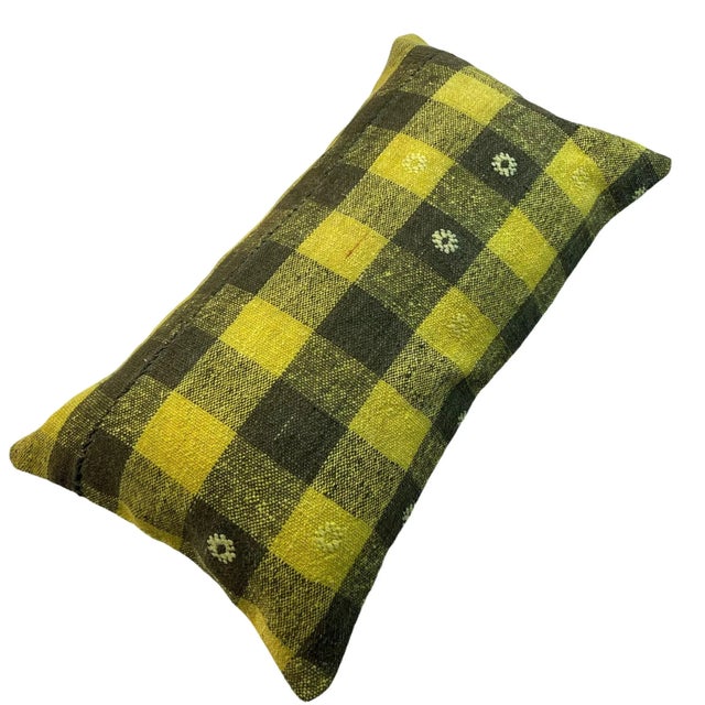 Vintage Handmade Rug Cushion Cover For Sale - Image 9 of 11