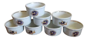 Eight French Individual Souffle Dishes