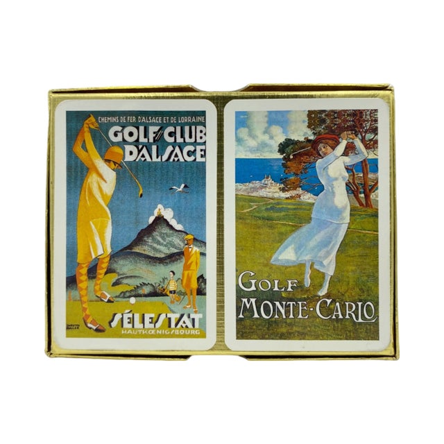 Vintage Piatnik Luxury Hotel Du Golf Deauville France Playing Cards Double Deck For Sale - Image 10 of 12