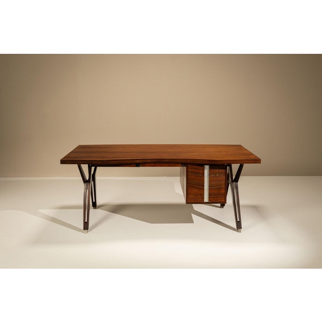 1950s Writing Desk in Rosewood by Ennio Fazioli for MIM Roma, Italy, 1958 For Sale - Image 5 of 18