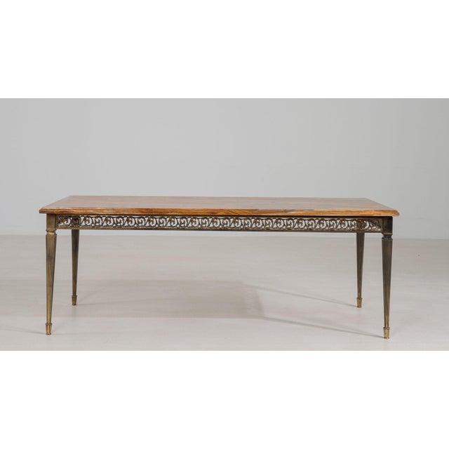 Brown 19th Century France Louis XVI Brown Wood Coffee Table For Sale - Image 8 of 11