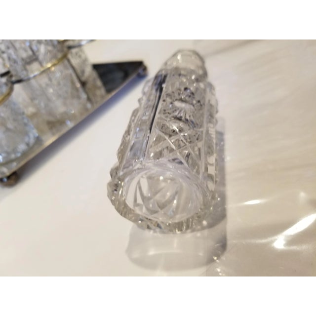 English Antique Six Piece Silver Plated Cruet Set For Sale - Image 3 of 11