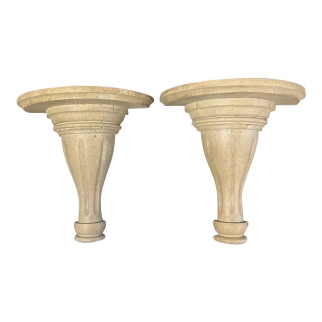 A Pair of 19th Century Neoclassical Style Gray Wall Brackets or Shelves For Sale