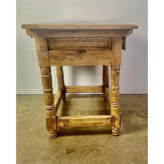 18th Century Bleached Walnut Spanish Colonial Table With Two Drawers For Sale - Image 14 of 18