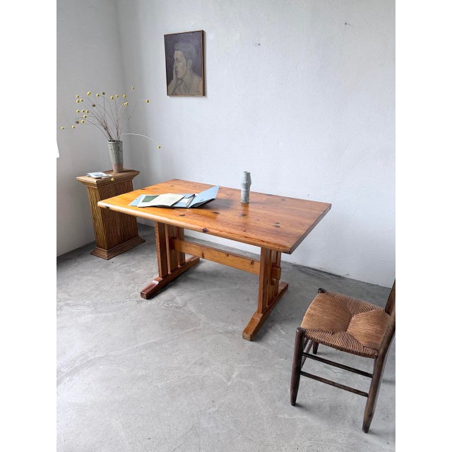 1960s Vintage Dining Table in Pine, 1960s For Sale - Image 5 of 18