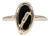 Black Onyx Estate Ring With Earth-Mined Diamond Accent in Solid 10k Gold, Oval, Size 6 For Sale