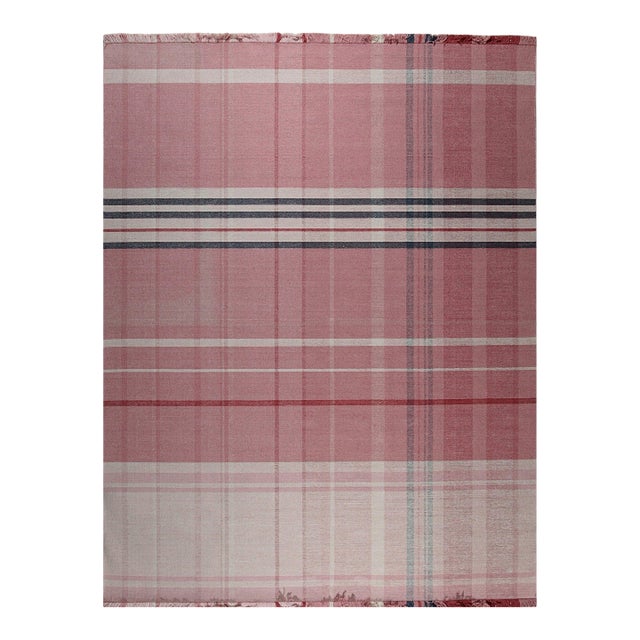 12x15 Maya Giselle Coral Geometric Modern Flatweave Wool Carpet Rug For Sale