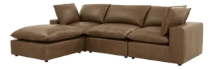Cali 4-Piece Brown Leather Modular Sectional