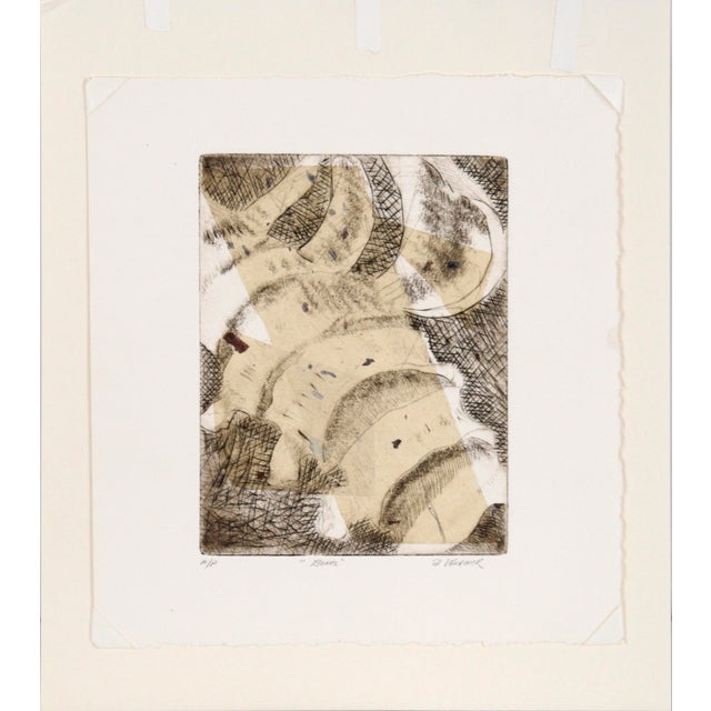 "Bones" - Abstracted Etching in Ink on Paper (Artist's Proof) by Doris Warner For Sale In Monterey, CA - Image 6 of 6