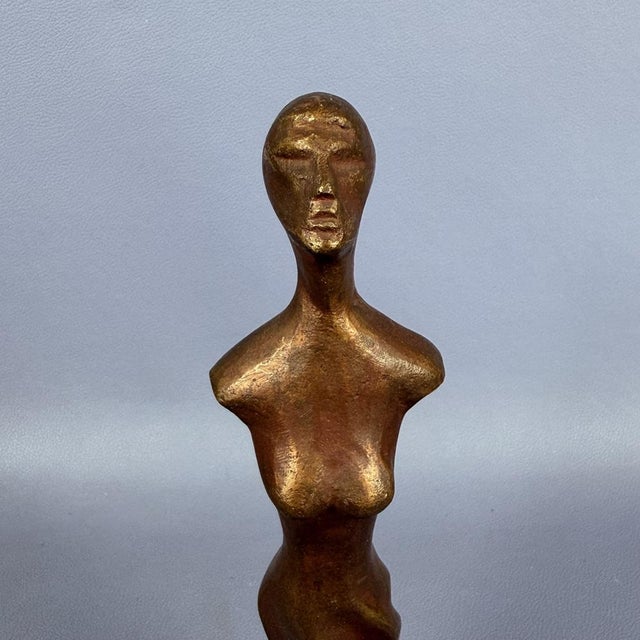 Wood 20th Century Modernist Wood & Bronze Sculpture by Gattolin Benvenuto, 1980s For Sale - Image 7 of 13