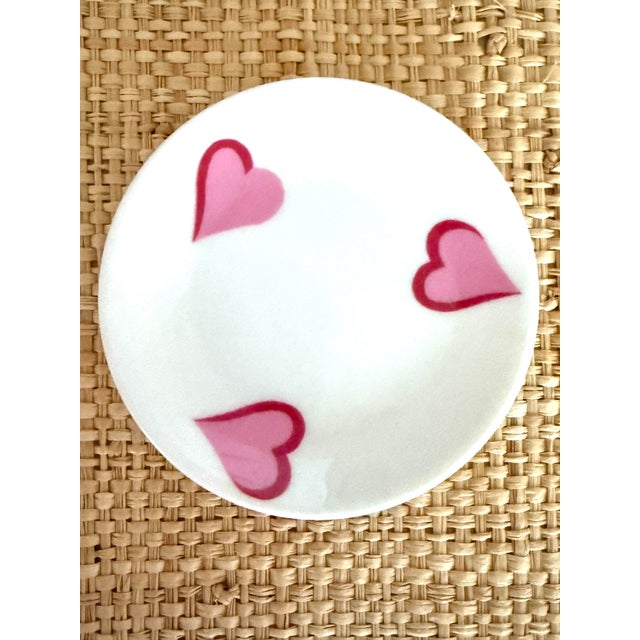 D Porthault Limoges Les Coeurs Pink Hearts Trinket Dish For Sale In Miami - Image 6 of 12