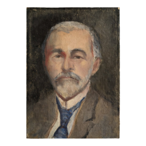 Vintage Mid-Century Oil Portrait of Ernest Hemingway – Iconic Author Character Study