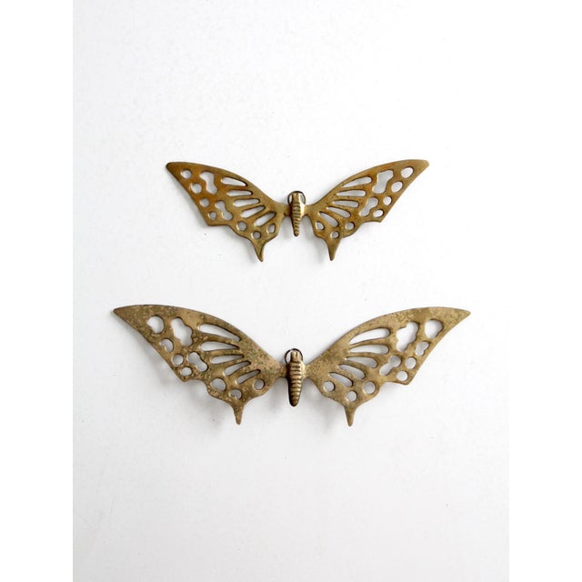 Mid-Century Brass Butterfly Wall Hangings Pair For Sale - Image 12 of 12