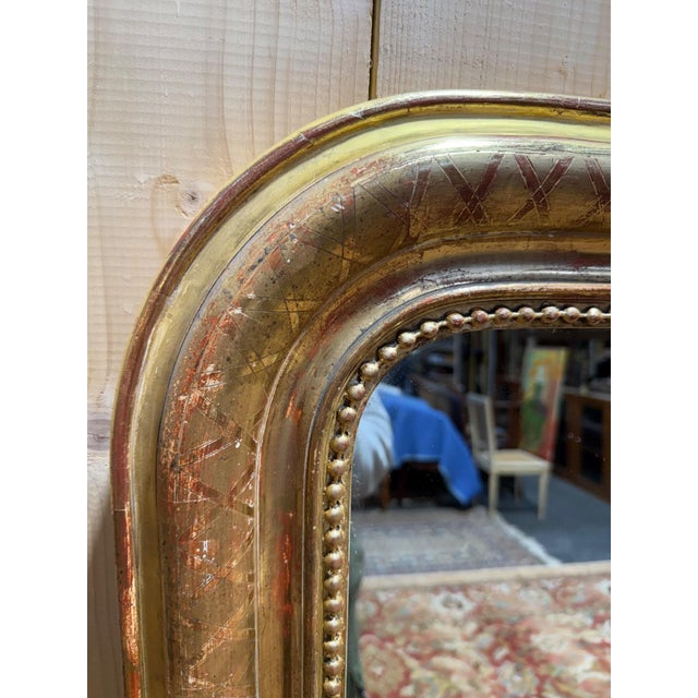 Louis Philippe Mirror in Wood Frame For Sale - Image 3 of 7