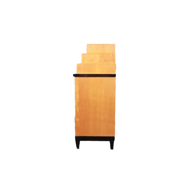 1980s 1980s Biedermeier Style Burl Wood Highboy Chest of Drawers By Baker Furniture For Sale - Image 5 of 8