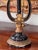 Wood Vintage Italian Ebonized and Gilt Lyre Form Lamp For Sale - Image 7 of 12