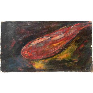 Sirio Pellegrini, Fish, 1960s, Oil on Wooden Panel For Sale