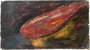 Sirio Pellegrini, Fish, 1960s, Oil on Wooden Panel