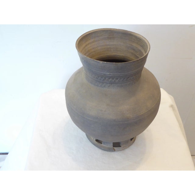 Korean Silla Dynasty(57BC-935AD) ceramic vase with old paperwork.