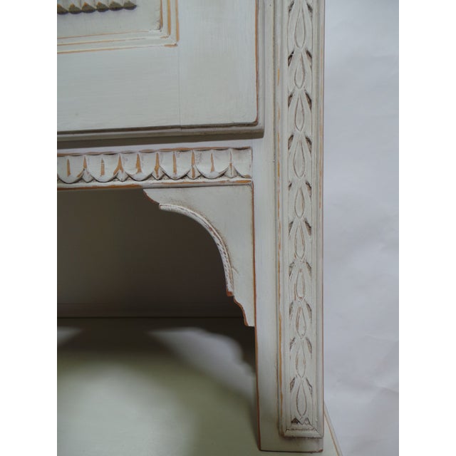 Antique White Swedish Gustavian Style 4 Door Hutch For Sale - Image 8 of 8