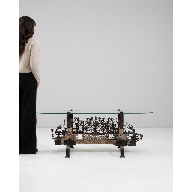 1900s Asian Wrought Iron Coffee Table With Figural Elements For Sale - Image 17 of 18