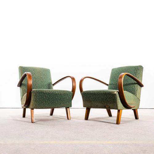Armchair with Floral Jacquard Upholstery from Jindrich Halabala, 1950s For Sale - Image 3 of 11