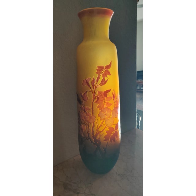 Antique Emile Galle Glass Vase Signed For Sale - Image 12 of 12