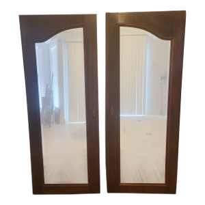 Antique Pair of Wardrobe Mirrored Doors